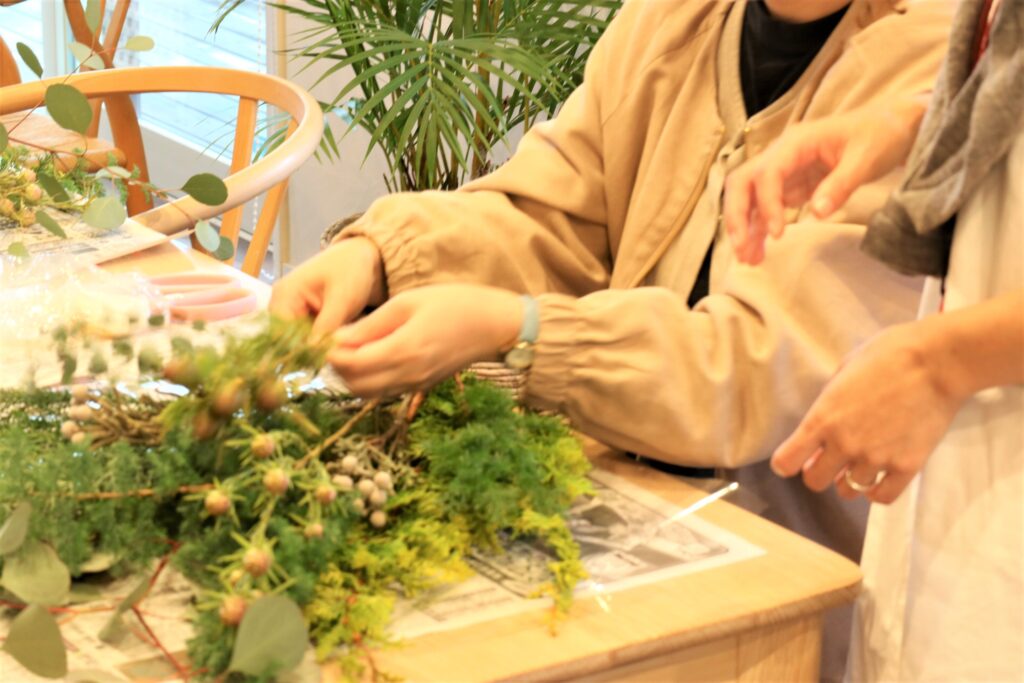 クリスマス スワッグ ワークショップ 岡山市南区 工務店